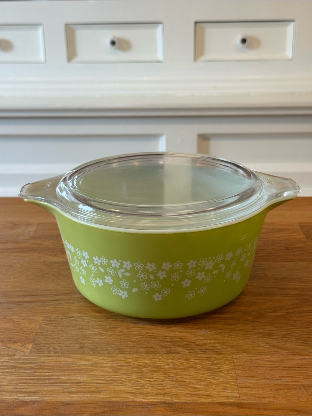 🌼 Vintage Pyrex 474-B Spring Blossom Green Cinderella Casserole w/ Lid